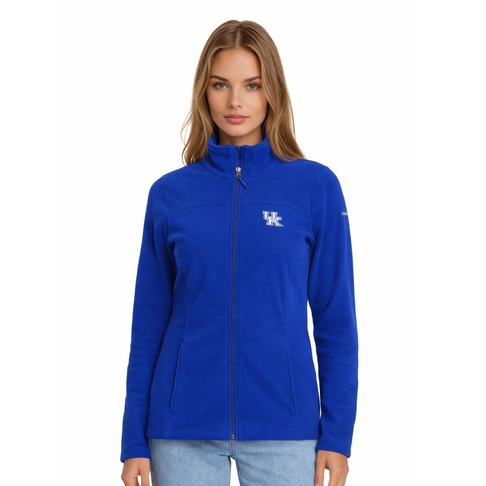 Columbia UK Womens Size Small Blue University of Kentucky Fleece Jacket Full Zip